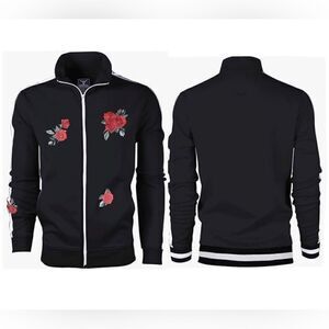 SCREENSHOTBRAND-F11853 Mens Urban Hip Hop Premium Track Jacket - Slim Fit Side T